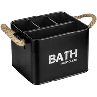 Wenko Badbox Gara mit 4 Fächern Schwarz 2,37, Stahl 19 x 12.5 x 13 cm Schwarz