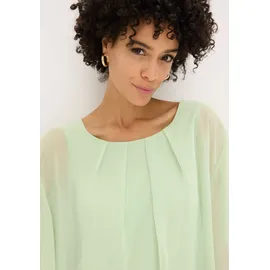 bonprix Chiffonbluse mit Untertop, grün Gr.52, festliche Chiffonbluse mit Fledermausärmeln und elastischem Bund