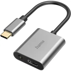 Hama 2in1 Audio-Adapter USB-C auf 3,5mm Klinke grau