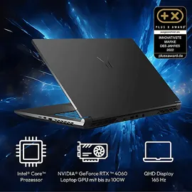Medion ERAZER Defender P50 (MD62646) mit 165 Hz QHD Display und RGB Tastatur, Gaming Laptop, 17,3 Zoll Display, Intel® CoreTM i5 13420H Prozessor, 16 GB RAM, 1 TB SSD, NVIDIA GeForce RTXTM 4060, Schwarz, Windows 11 Home