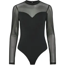 Pieces Langarmbody »PCMILLY LS MESH BODYSTOCKING NOOS«, schwarz