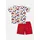 MICKEY MOUSE Disney Mickey Mouse Schlafanzug Pyjama Set Kurzarm Oberteil Hose in rot/weiß - rot - 98, - 104,