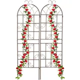 Relaxdays Rankgitter 2er Set 179 x 52 cm Braun