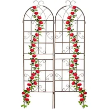 Relaxdays Rankgitter 2er Set 179 x 52 cm Braun