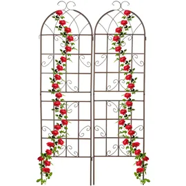 Relaxdays Rankgitter 2er Set 179 x 52 cm Braun