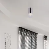 GLOBO Deckenleuchte Aufbaulampe Aluminium Wohnzimmer Deckenlampe Esszimmer Leuchte Glas satiniert, 1x Gu10, Dxh 6,5 x 11 cm