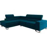MIRJAN24 Ecksofa Laris Premium, L-Form Polsterecke, Stilvoll Eckcouch mit Bettkasten und Schlaffunktion (Venus Velvet 2911, Seite: Links) - Grün
