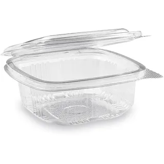 Rechteckbecher (rPET) mit Deckel klar 250ml [50 St.]
