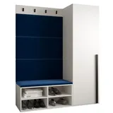 ABIKS MÖBEL Garderoben-Set MIRO Set 6, Garderobe mit gepolsterten Paneelen, Modern Design blau