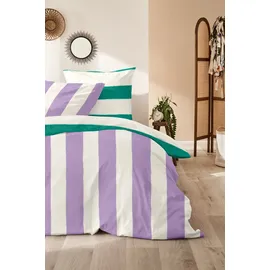 Primera Renforce-Bettwäsche Color Block Lila 155 x 220 cm + 2 x 80 x 80 cm