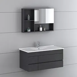 Jet-Line Badmöbel-Set Appenzell 3-tlg. Schwarz