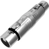 Seetronic XLR 3P female to XLR 3P female Goldkontakte - silberfarbenes Gehäuse