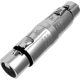 Seetronic XLR 3P female to XLR 3P female Goldkontakte - silberfarbenes Gehäuse