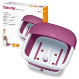 Beurer FB 30 Faltbares Fußsprudelbad mit Wasserheizung, Vibrations- und Sprudelmassage, massageunterstützendes Fußbett, Infrarot-Lichtpunkte, integrierte Pedikürestation