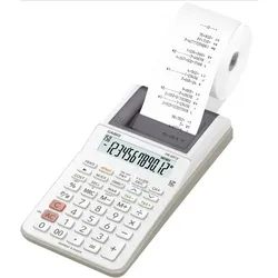 Casio Druckender Kompaktrechner, weiß, 12-stelliges Display, Euro-Umrechnung (2 Kurse)