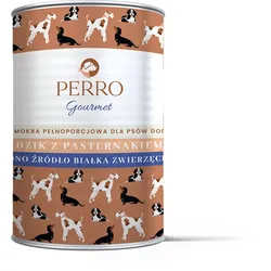 PERRO Gourmet Wildschwein mit Pastinaken 400g Monoproteinfutter für ausgewachsene Hunde