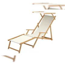 Erst-Holz Gartenliege 10-303NFS 200 x 60 x 80 cm Weiß