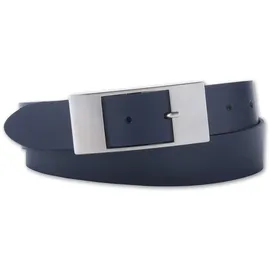 Bernd Götz "Ledergürtel mit flacher Rechteckschließe in matter Optik", Damen, Gr. 105, marine, Rindsleder, Gürtel Ledergürtel