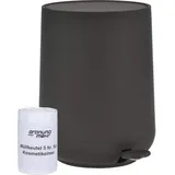 ZONE Denmark Zone Pedaleimer Mülleimer Kosmetikeimer Badeimer 5L schwarz inkl 1 Rolle Beutel