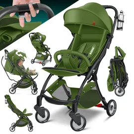 Kidiz KIDIZ® Kinderwagen Premium Kinderbuggy klappbar Liegebuggy Sportwagen Faltbar 360°Räder 5-Punkt Gurt Inkl. Getränkehalter & Regenabdeckung, verstellbare Rückenlehne & Sonnenverdeck
