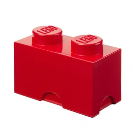 LEGO Aufbewahrungsstein 12,5 x 18 cm 2-tlg. rot