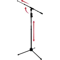 GATOR Frameworks Stativ Deluxe-Mikrofonhalterung mit höhenverstellbarer Kupplung und Teleskopstange (GFW-MIC-2120)