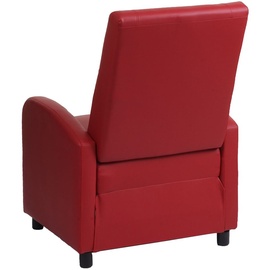 Mendler Fernsehsessel HWC-H18, Relaxsessel Liege Sessel, Kunstleder klappbar 99x70x75cm rot