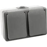 McPower Doppelsteckdose 2-fach Grau