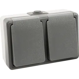 McPower Doppelsteckdose 2-fach Grau