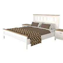 JV Möbel Doppelbett 160 x 200 cm Grau/Weiß