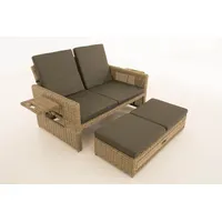 CLP Polyrattan Sofa Ancona 5mm natura/anthrazit