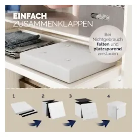 CASARIA Sitzhocker Weiß Kunstleder 38x38x38cm faltbar