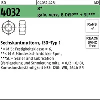 Bufab ISO 4032 Sechskantmutter 8 M 8 gal Zn 8 DiSP + SL gal ZnDi