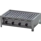 Grill für Verein, Gasgrill 4er mit Rost, Partygrill Edelstahl, 81 x 53 x 27 cm