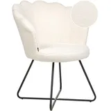 Beliani Sessel LOVELOCK Bouclé 70 x 80 x 80 cm Weiß