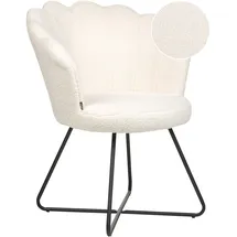 Beliani Sessel LOVELOCK Bouclé 70 x 80 x 80 cm Weiß