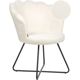 Beliani Sessel LOVELOCK Bouclé 70 x 80 x 80 cm Weiß