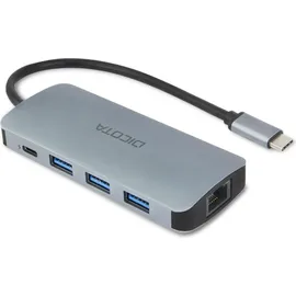 Dicota D32062 Schnittstellen-Hub USB Typ-C Silber