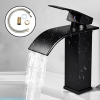 Wasserfall Waschtischarmatur, Wasserhahn Bad, Kaltes und Heißes waschamatur waschbecken, Wasserhahn Waschbecken für Badezimmer, Einhandmischer Wa...