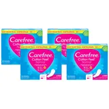 Carefree Slipeinlagen Cotton Feel Normal ohne Duft (100 Stück), 100% atmungsaktiv, verleihen ein Gefühl von Komfort, Trockenheit und Frische, Größe Normal, Vorratspack (Packung mit 4)