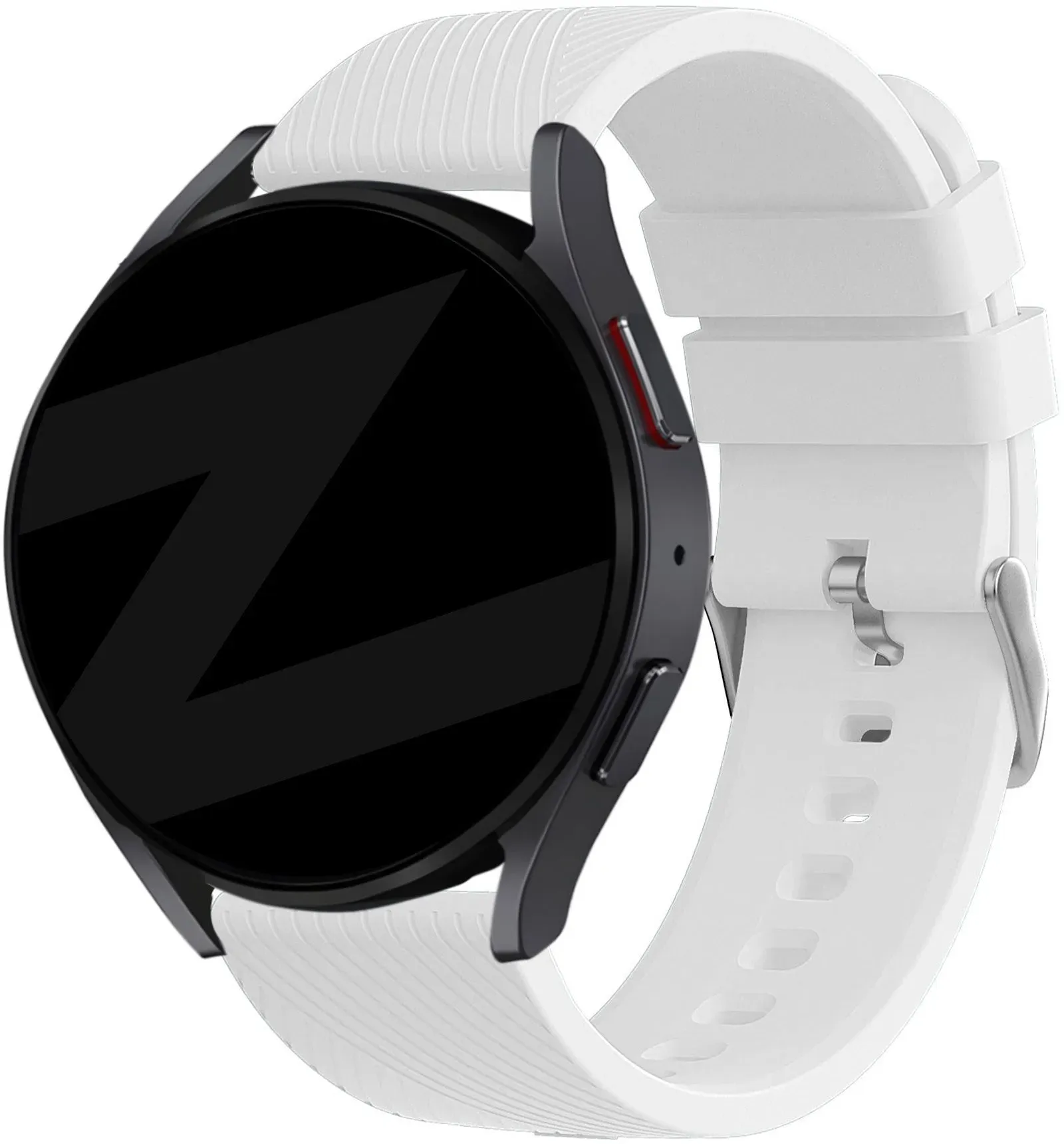 Bandz Oozoo Smartwatch 20mm Armband Silikon 'Deluxe' für Oozoo Smartwatch 20mm - Weiß - Schnallenverschluss