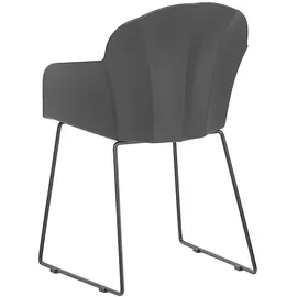 Beliani Esszimmerstuhl SYLVA Kunststoff schwarz 2er Set