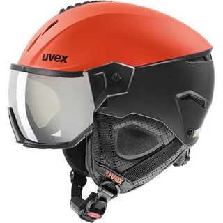 - Skihelm für Damen und Herren - mit Visier - individuelle Größenanpassung - fierce red - black matt - 59-61 cm