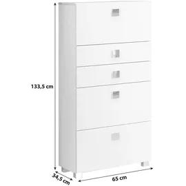 Schildmeyer Midischrank 65 x 133,5 x 34,5 cm Weiß