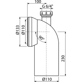 alcadrain A90-90P40 WC Anschlussbogen 90°