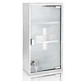 Deuba® Medizinschrank Erste Hilfe klein 30 x 30 x 12cm silber