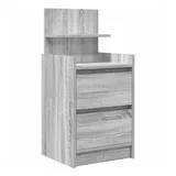 vidaXL Nachttisch Nachttisch mit 2 Schubladen Grau Sonoma 38x34x80 cm (1-St) grau