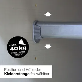 WIMEX Kleiderschrank WIMEX "New York", braun (struktureichefarben hell), B:270cm H:208cm T:58cm, Schränke, Kleiderschrank, in vielen Breiten, 208 oder 236cm hoch