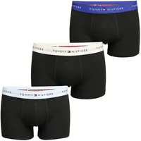 Tommy Hilfiger Herren 3er Pack Boxershorts Trunks mit Logobund, Mehrfarbig (Vsl Blu/Lght CST/WDG Blu), S-M