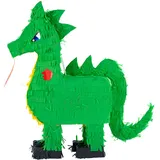 Party Factory Drachen Pinata, grün, 50x52cm, Kinder Partyspiel, Schlag-Pinata, Kindergeburtstag, Dekoration zum Geburtstag